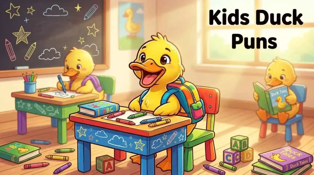 cute duck kids school fun