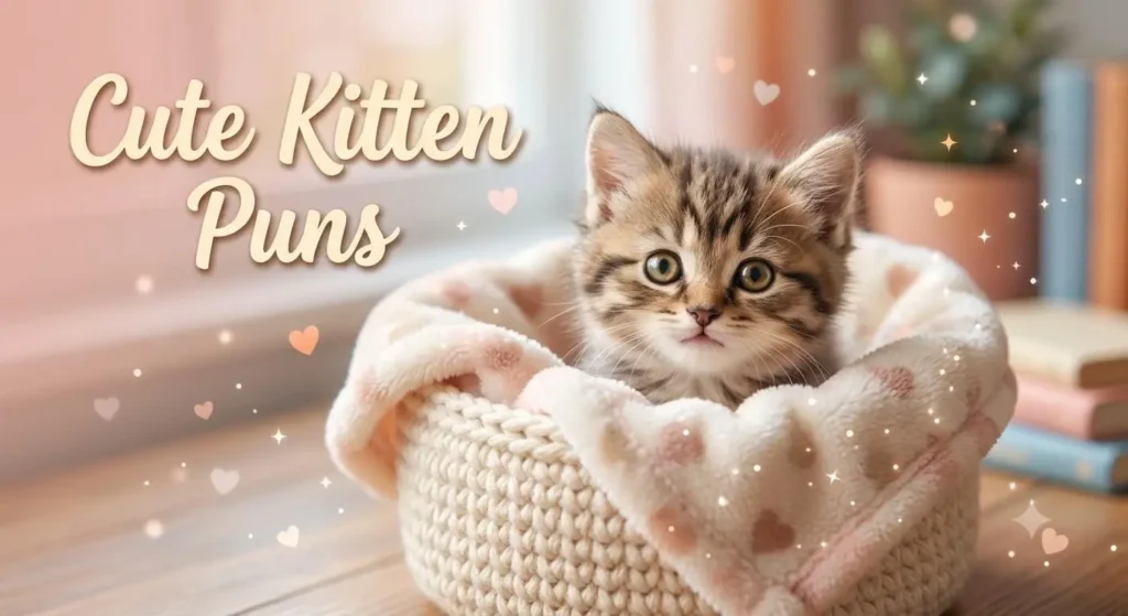 Adorable kitten smiling softly