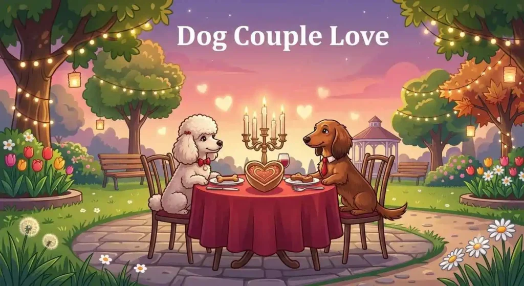 Dogs on romantic date