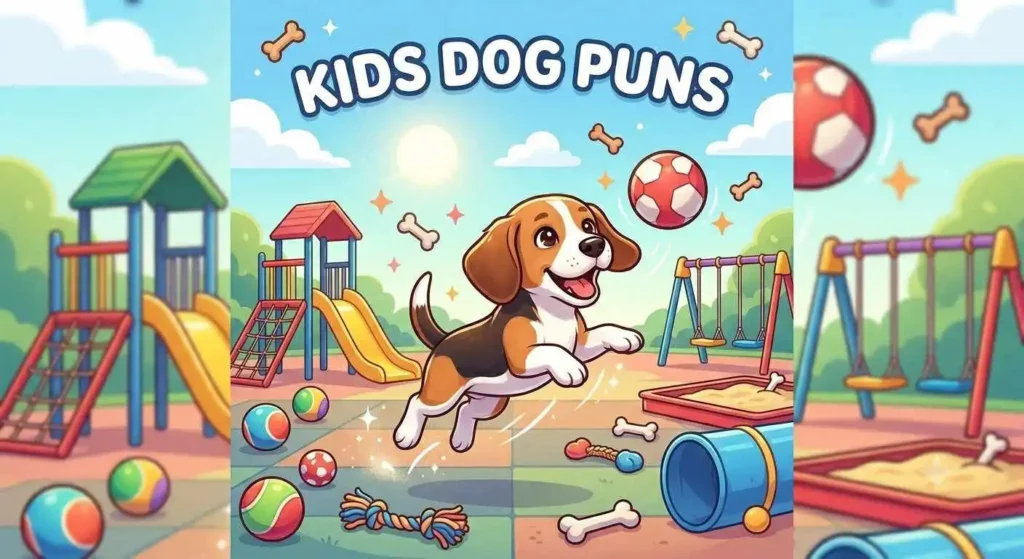 Cute puppy playing kids scene