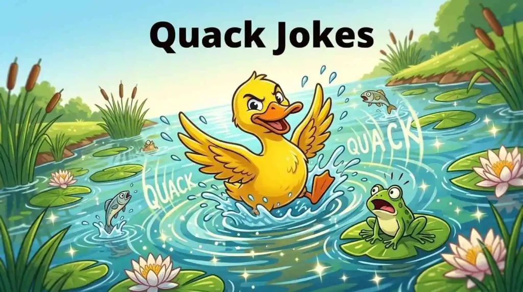 duck pond funny playful scene