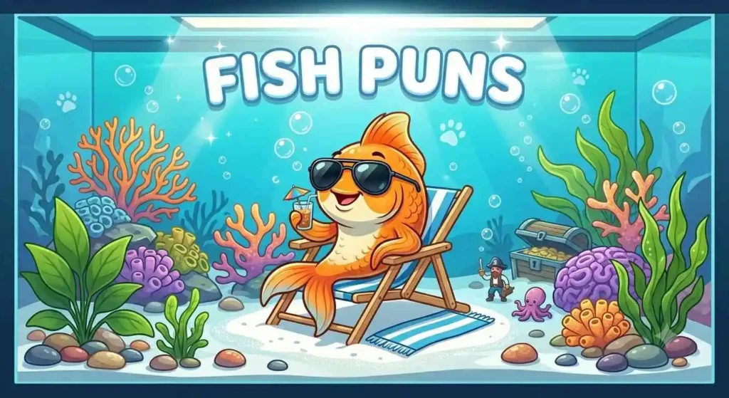 Funny fish inside aquarium tank