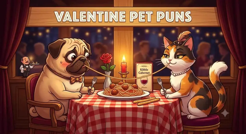 Funny pets on Valentine date