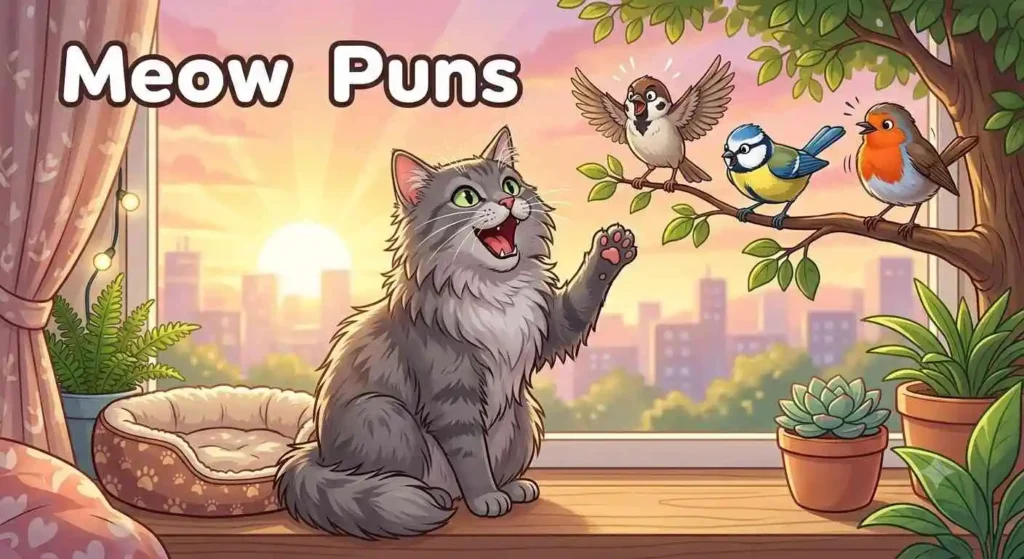 Talking cat meowing playfully