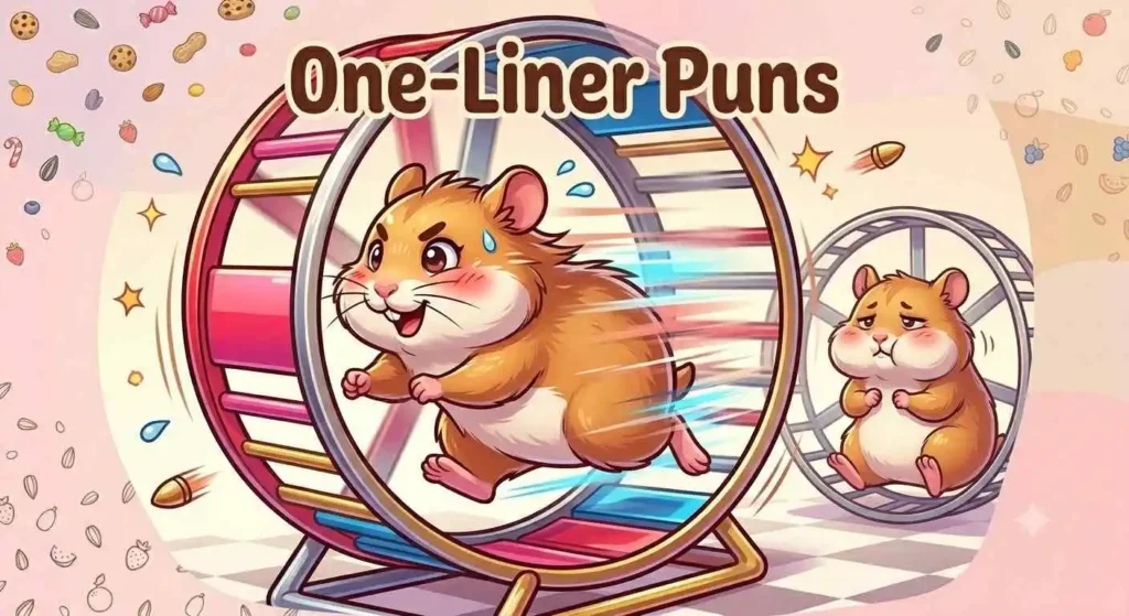 Hamster running on wheel