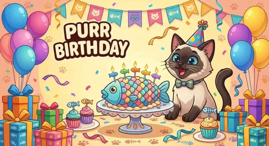 Happy cat birthday party