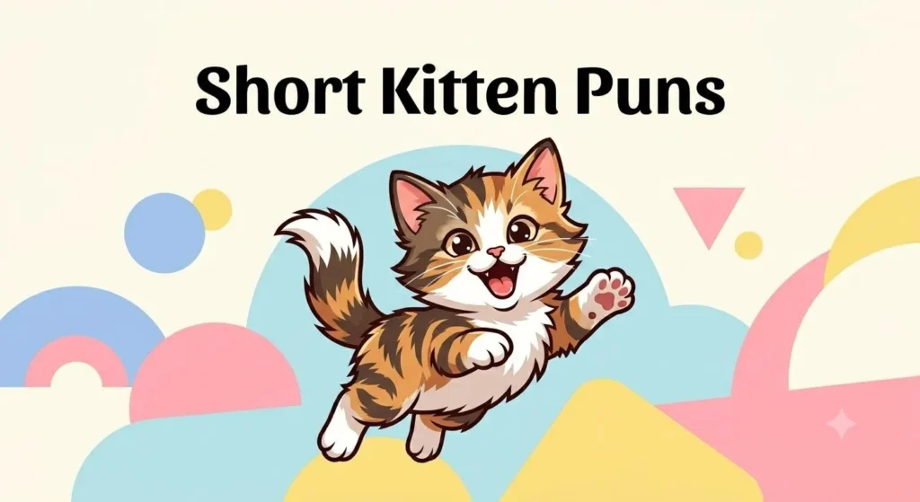 Minimal cute kitten jumping joyfully