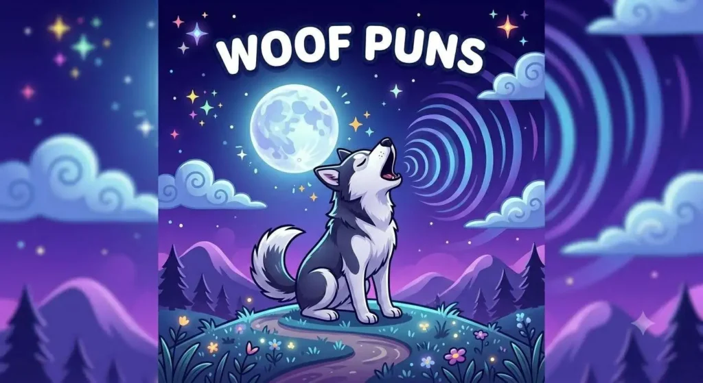 Dog howling funny woof pun