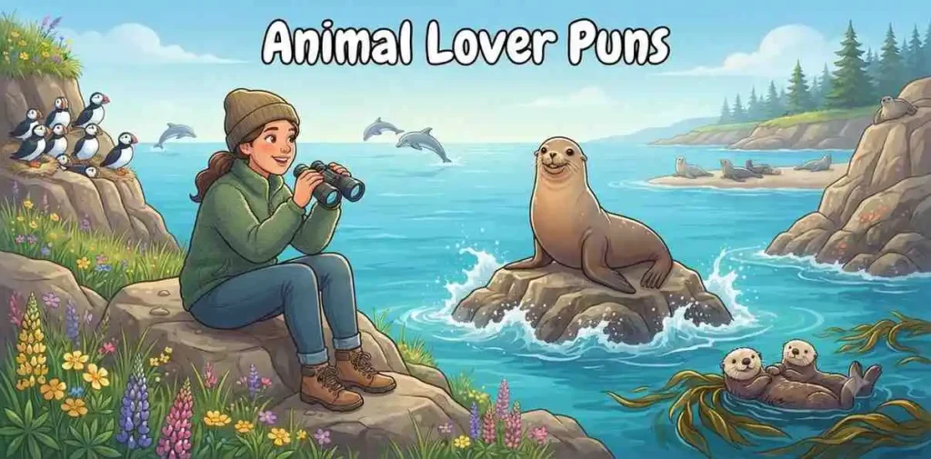 Sea lion with animal lover