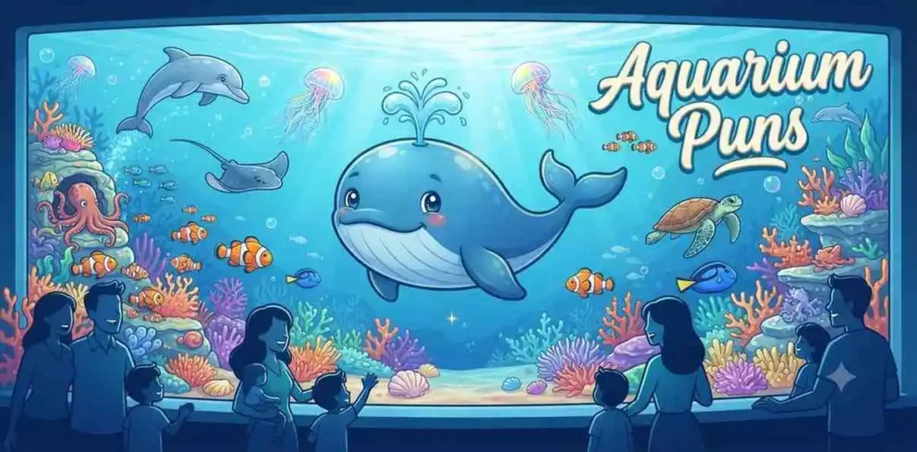 Colorful aquarium sea animals