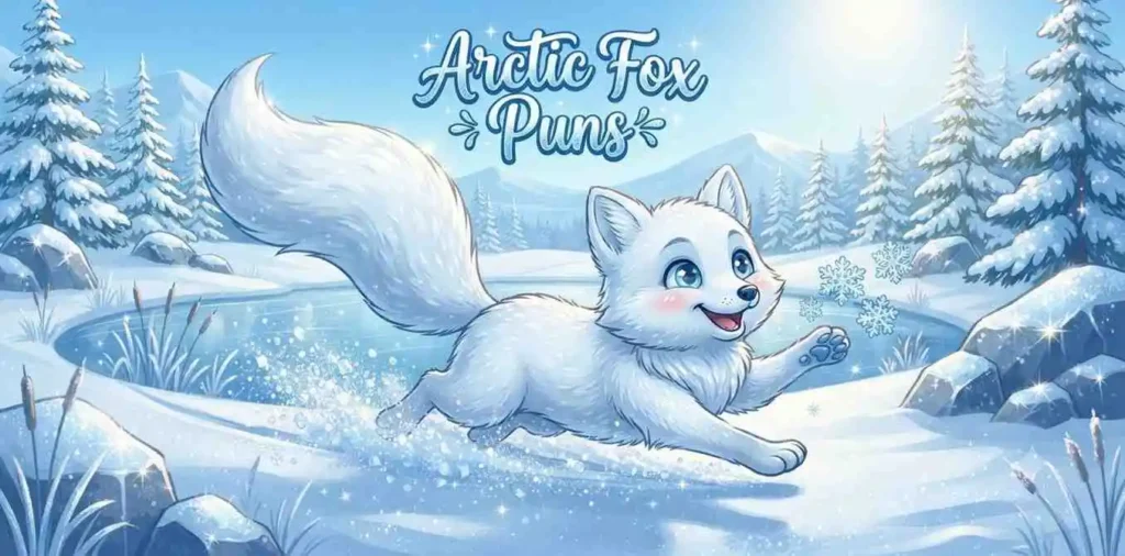 Arctic fox in snow