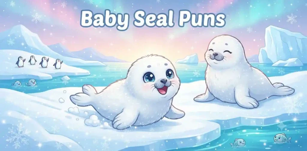 Adorable baby seal playing happily