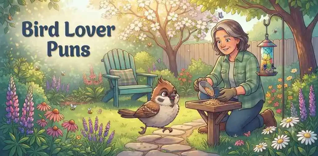 Bird lover with cute sparrow