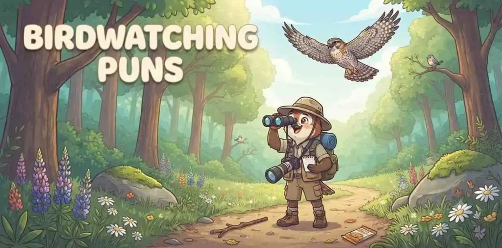 Birdwatcher spotting hawk