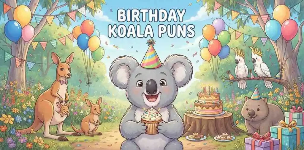 Birthday koala with cake