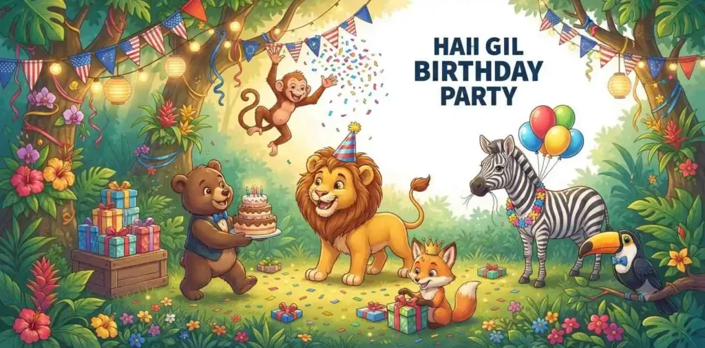 Wild animals birthday celebration