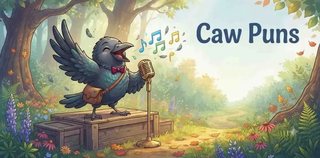 Crow making funny caw pose