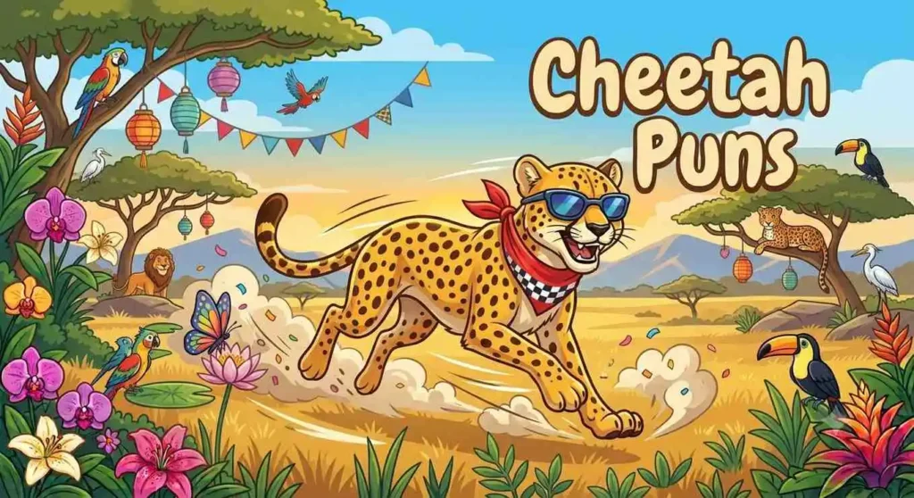 Funny cheetah running