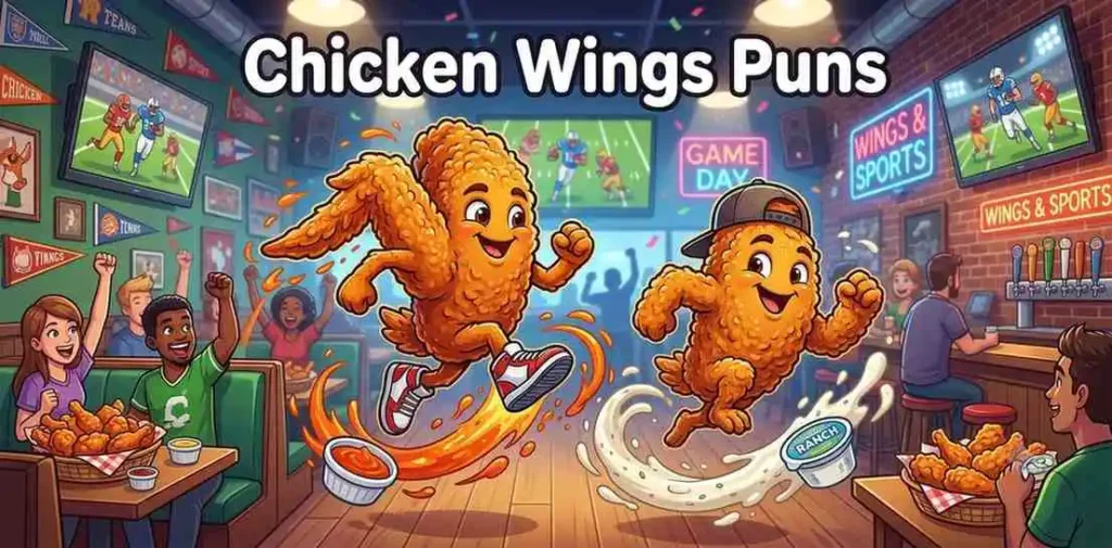 Funny chicken wings character