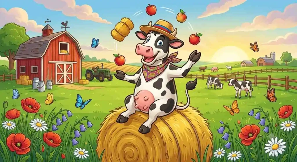 Funny barnyard cow