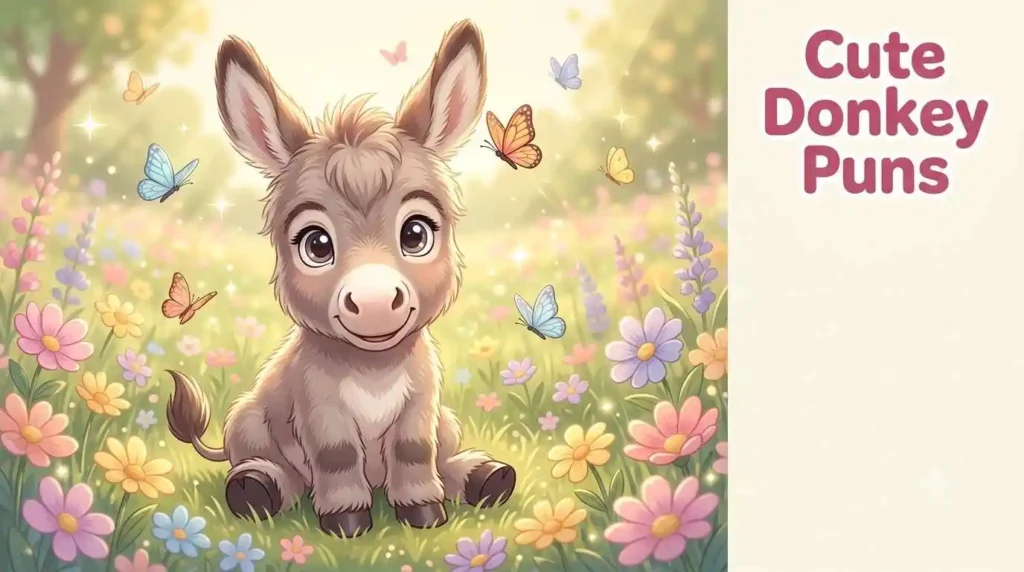 adorable baby donkey smiling