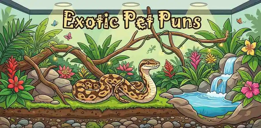Exotic python pet habitat
