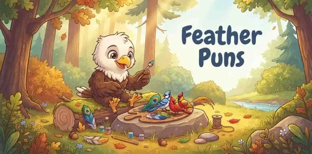 Eagle playing with colorful feathers