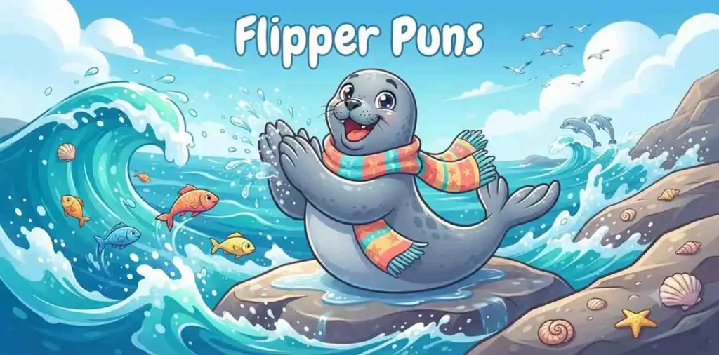 Funny seal clapping flippers joyfully