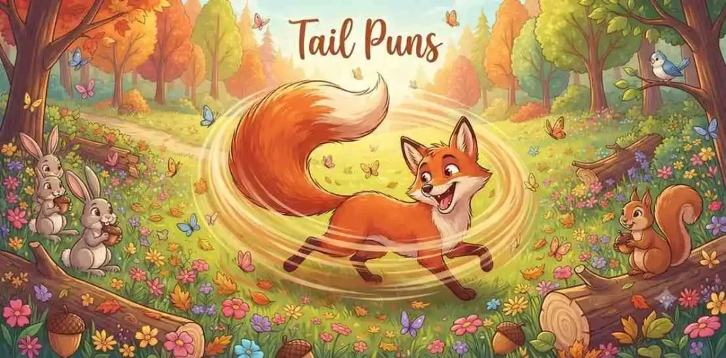 Fluffy fox chasing tail