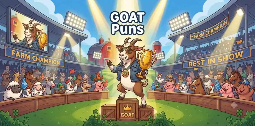 Champion goat with trophy
