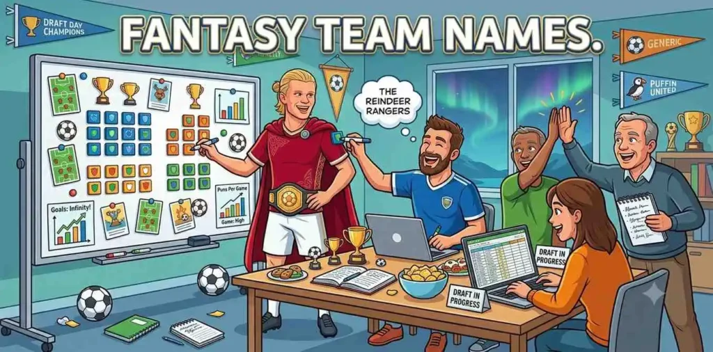 Fantasy football draft cartoon