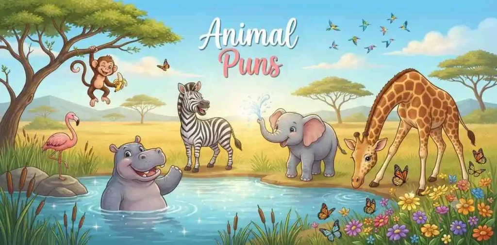 Happy hippo animal friends