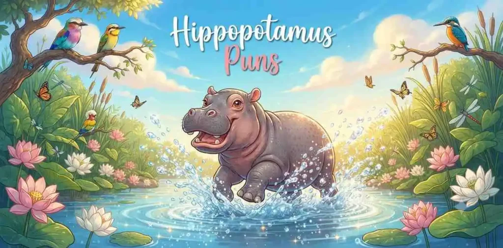 Playful hippopotamus splashing water