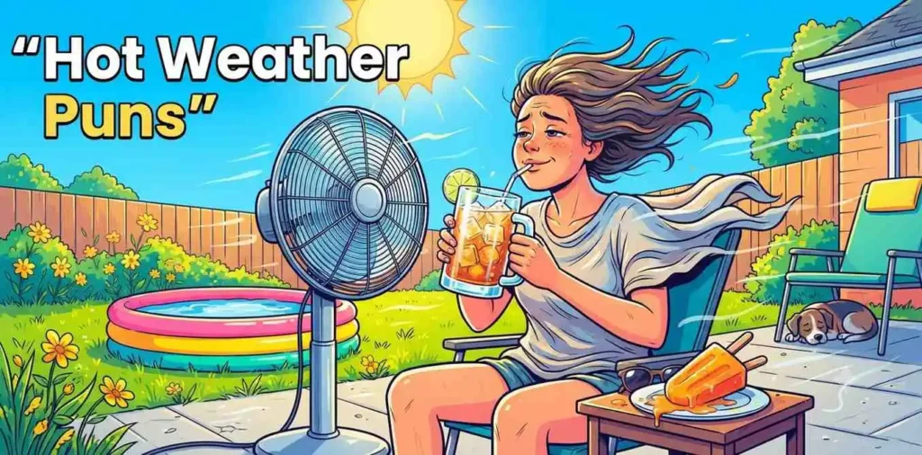 Person cooling down in hot weather