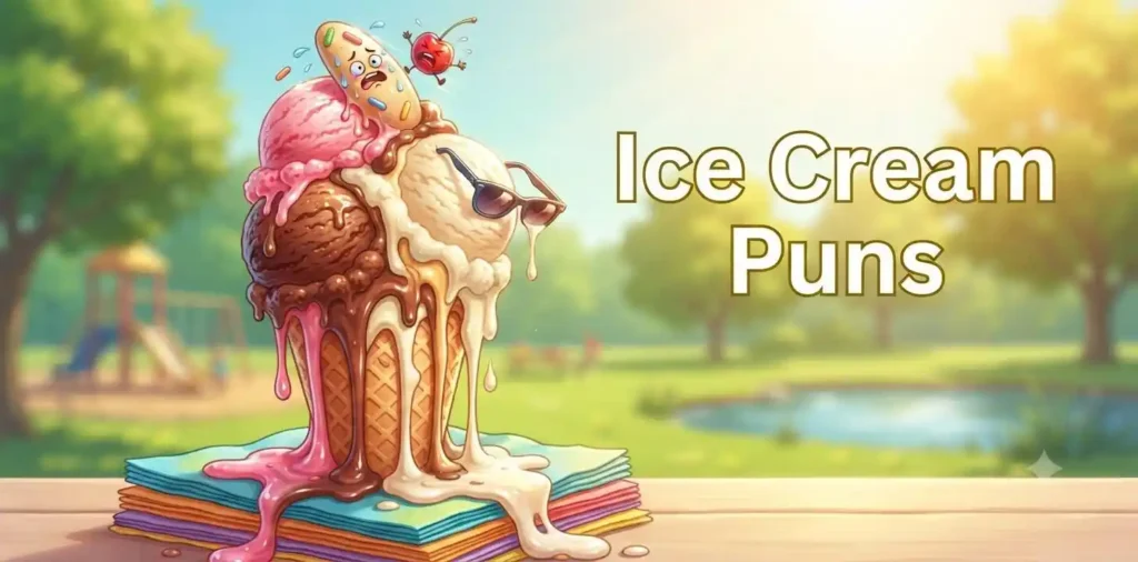 Melting ice cream in hot sun