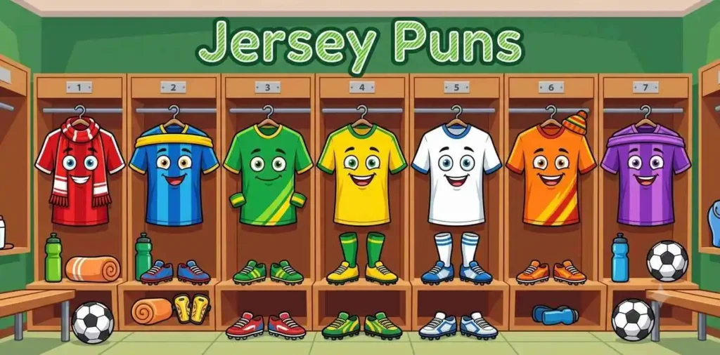 Colorful soccer jerseys smiling