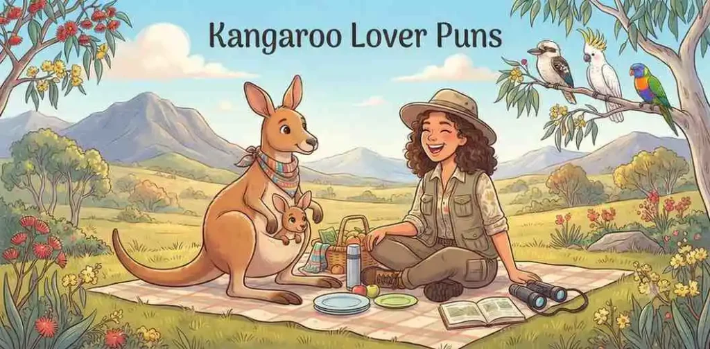 Cute kangaroo with animal fan
