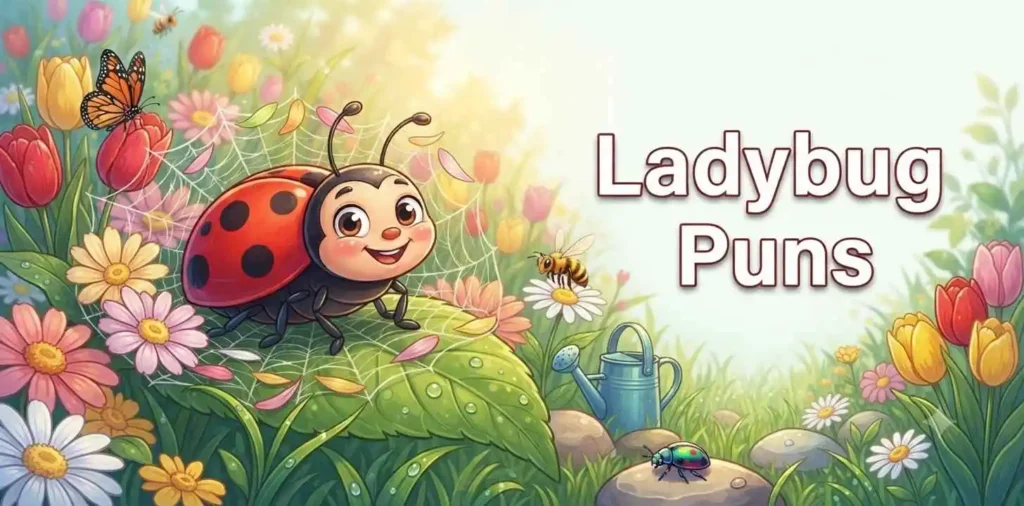 Happy ladybug in garden