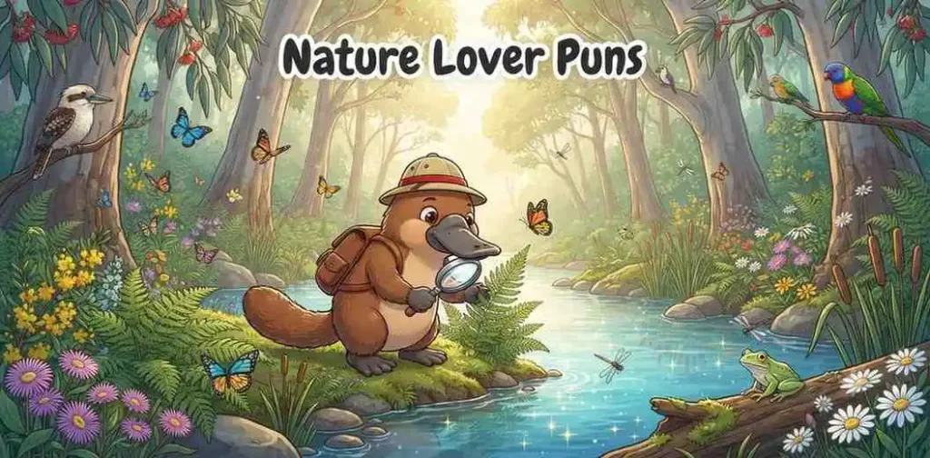 Platypus exploring peaceful nature