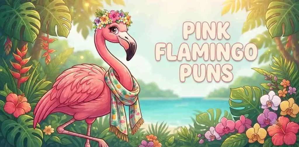 Cute pink flamingo character