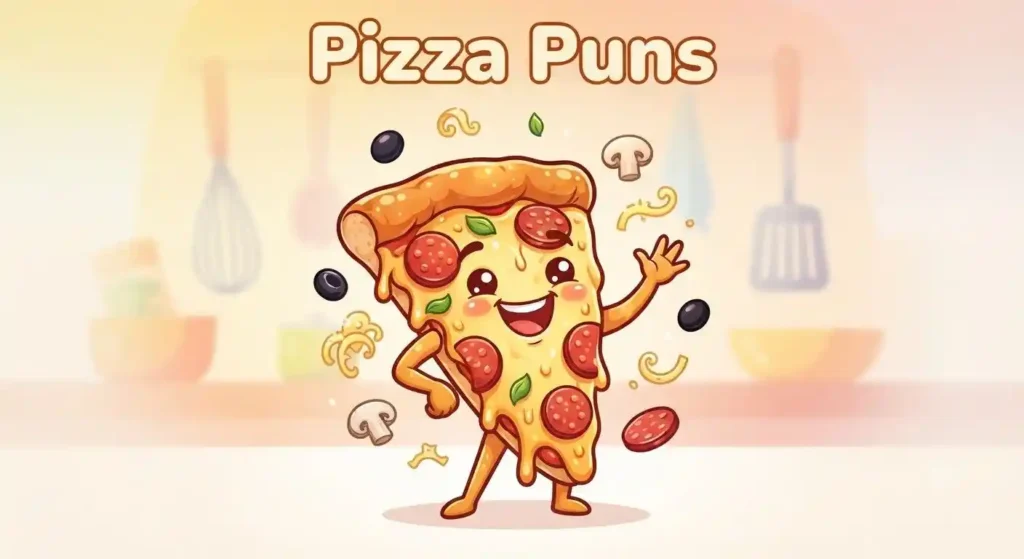Funny pizza slice smiling