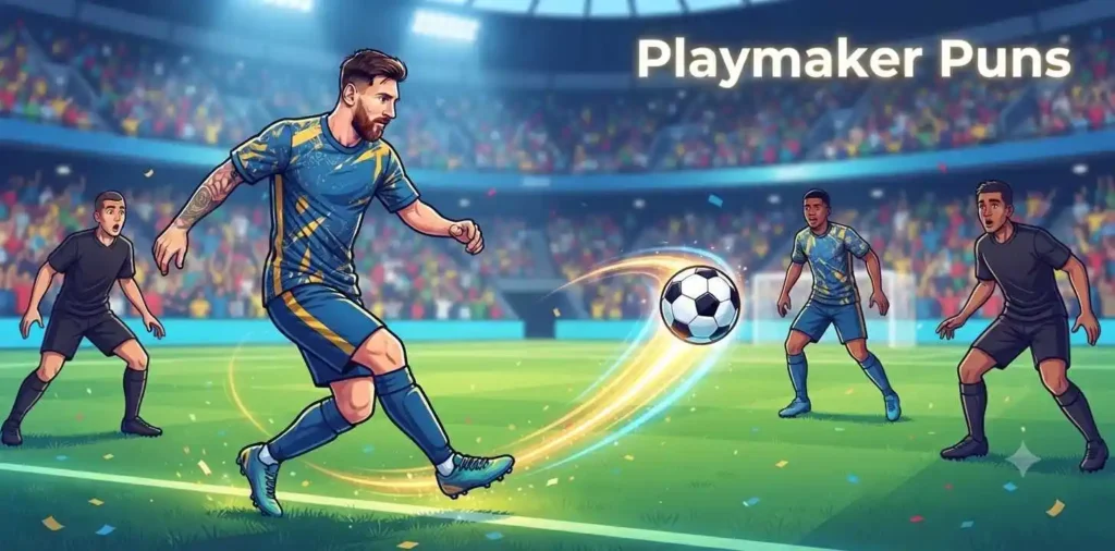 Football player passing ball creatively