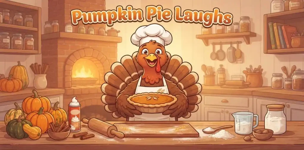 Turkey baking pumpkin pie