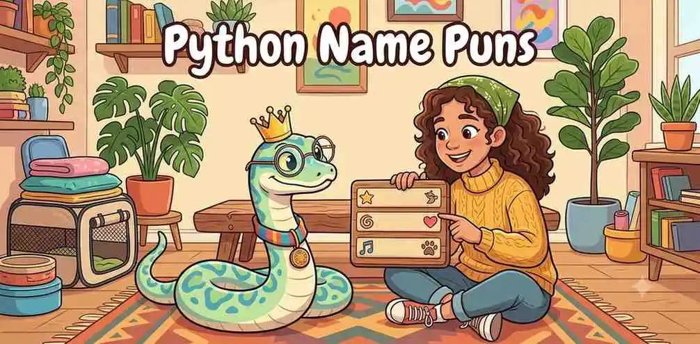 Funny python with cute accessories