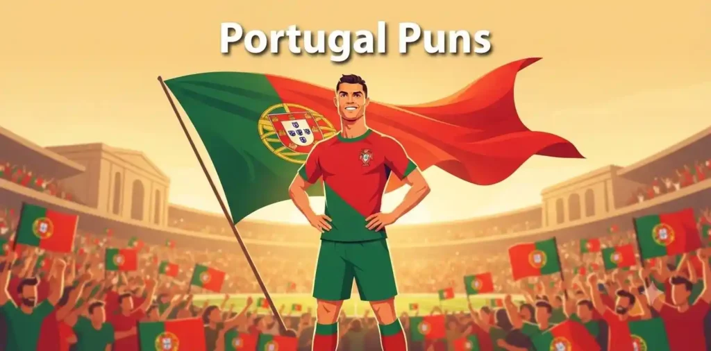 Football player with Portugal flag