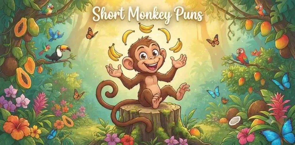 Funny monkey holding banana