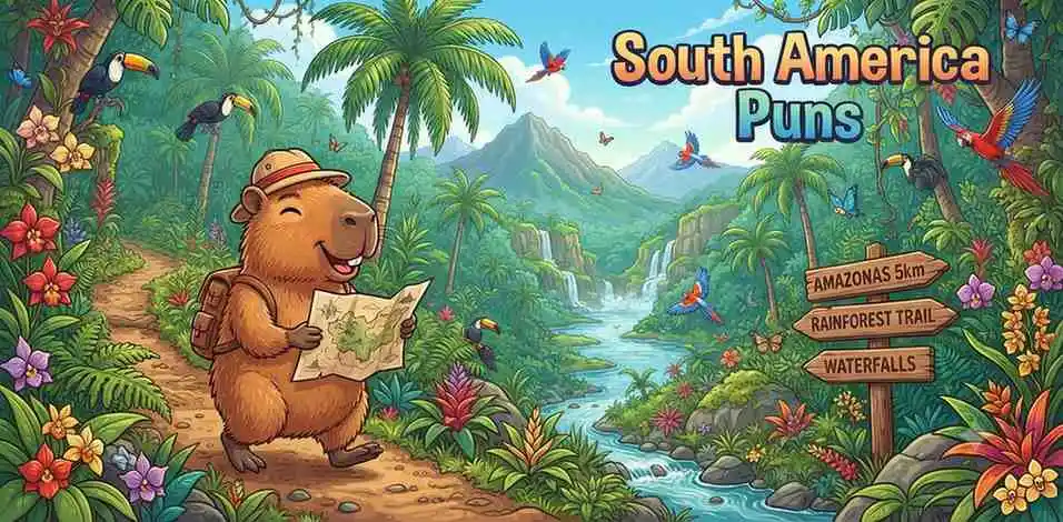 Capybara exploring tropical rainforest