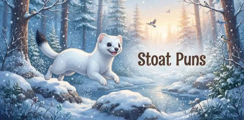White stoat in snow