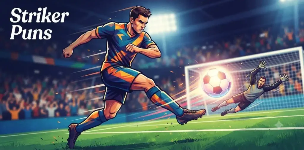 Striker kicking ball toward goal