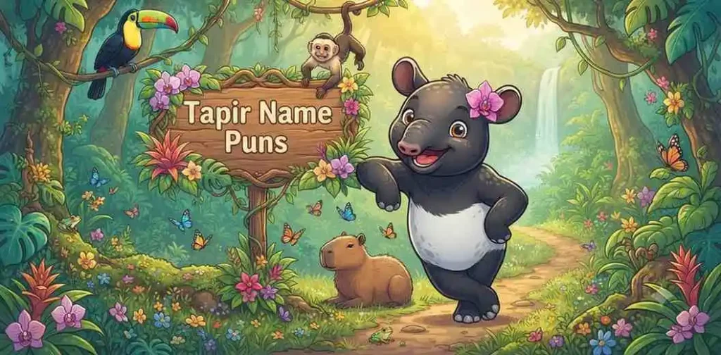 Happy tapir waving proudly